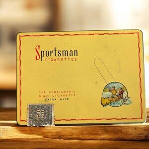Vintage Sportsman Flat 50 Cigarette tin